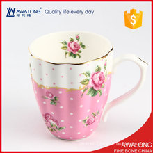 nice drinkware mug for airlines / light pink royal coffee mug / fine bone porcelain large elegant mug